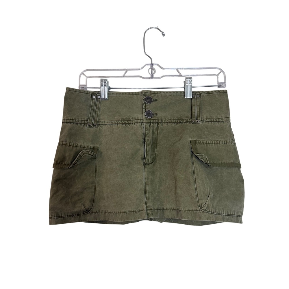 Zara Olive Green Cargo Mini Skort Women Size Small Utility Gorpcore Y2K